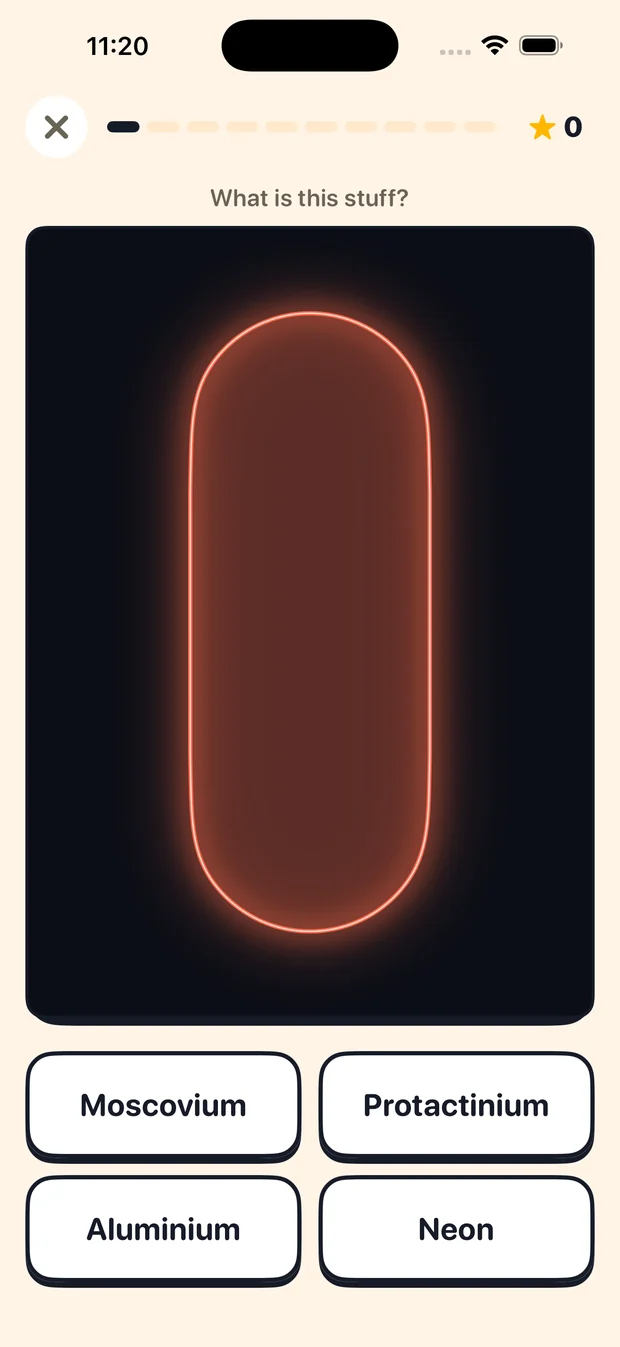 Argon, drawn as a discharge tube