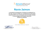 ScrumAlliance - Certified ScrumMaster