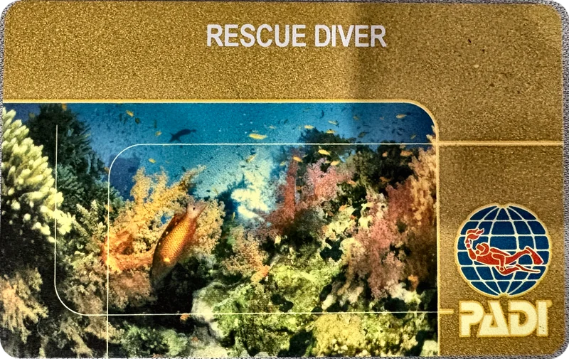 PADI Rescue Diver certification card